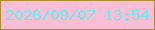 文字の大きさ：4、枠の色：ac8c2f、背景の色：f8bed6、文字の色：6beaec 無料ブログパーツのブログ時計