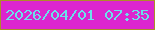 文字の大きさ：4、枠の色：ac8d27、背景の色：dc25ce、文字の色：6be1eb 無料ブログパーツのブログ時計