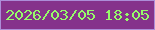 文字の大きさ：5、枠の色：ac8dd8、背景の色：85328b、文字の色：96fb6a 無料ブログパーツのブログ時計