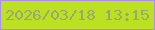 文字の大きさ：4、枠の色：ac8df7、背景の色：bce121、文字の色：9ca578 無料ブログパーツのブログ時計