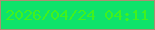 文字の大きさ：2、枠の色：ac8e73、背景の色：0ee36a、文字の色：40f11d 無料ブログパーツのブログ時計