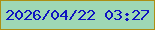 文字の大きさ：3、枠の色：ac8f14、背景の色：9ed8b5、文字の色：0f14c1 無料ブログパーツのブログ時計