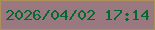 文字の大きさ：2、枠の色：ac8f59、背景の色：9a787f、文字の色：046831 無料ブログパーツのブログ時計