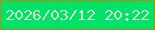 文字の大きさ：3、枠の色：ac9013、背景の色：02e168、文字の色：cef0ce 無料ブログパーツのブログ時計