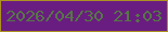 文字の大きさ：1、枠の色：ac9221、背景の色：6a1d81、文字の色：567646 無料ブログパーツのブログ時計