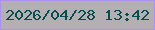 文字の大きさ：4、枠の色：ac92ef、背景の色：b4afb3、文字の色：084e50 無料ブログパーツのブログ時計