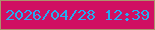 文字の大きさ：5、枠の色：ac936c、背景の色：d00f62、文字の色：24acf2 無料ブログパーツのブログ時計
