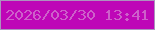 文字の大きさ：1、枠の色：ac93be、背景の色：be07b7、文字の色：cd60ca 無料ブログパーツのブログ時計