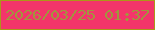 文字の大きさ：4、枠の色：ac9719、背景の色：f3356a、文字の色：a1963d 無料ブログパーツのブログ時計