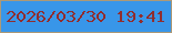 文字の大きさ：3、枠の色：ac9977、背景の色：3896e9、文字の色：912d2e 無料ブログパーツのブログ時計
