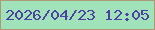 文字の大きさ：1、枠の色：ac9a76、背景の色：a0e3ba、文字の色：4f41a2 無料ブログパーツのブログ時計