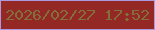 文字の大きさ：5、枠の色：ac9ae0、背景の色：942825、文字の色：846e3c 無料ブログパーツのブログ時計