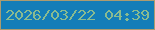 文字の大きさ：1、枠の色：ac9b70、背景の色：137db8、文字の色：89bb90 無料ブログパーツのブログ時計