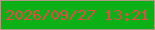 文字の大きさ：4、枠の色：ac9b80、背景の色：0bb016、文字の色：e64849 無料ブログパーツのブログ時計
