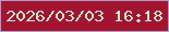 文字の大きさ：5、枠の色：ac9bce、背景の色：a3152e、文字の色：c1e9d5 無料ブログパーツのブログ時計