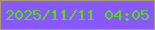 文字の大きさ：3、枠の色：ac9d67、背景の色：8858ff、文字の色：58df05 無料ブログパーツのブログ時計