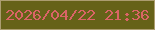 文字の大きさ：2、枠の色：ac9d70、背景の色：666218、文字の色：da6467 無料ブログパーツのブログ時計