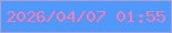 文字の大きさ：5、枠の色：ac9ed0、背景の色：4f99fc、文字の色：ff77af 無料ブログパーツのブログ時計