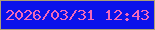 文字の大きさ：1、枠の色：ac9f76、背景の色：0b12eb、文字の色：f268ba 無料ブログパーツのブログ時計