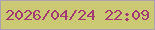 文字の大きさ：2、枠の色：aca0ae、背景の色：cbc973、文字の色：a13b72 無料ブログパーツのブログ時計