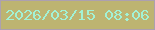 文字の大きさ：3、枠の色：aca0b0、背景の色：bdb471、文字の色：a2f2d5 無料ブログパーツのブログ時計