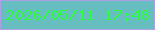 文字の大きさ：1、枠の色：aca0e4、背景の色：66bec1、文字の色：2ffb47 無料ブログパーツのブログ時計