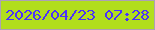 文字の大きさ：2、枠の色：aca1b6、背景の色：b1de1d、文字の色：4b32fb 無料ブログパーツのブログ時計