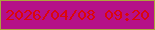 文字の大きさ：1、枠の色：aca43c、背景の色：b51088、文字の色：dc060a 無料ブログパーツのブログ時計