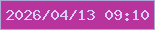 文字の大きさ：2、枠の色：aca8d5、背景の色：b9339d、文字の色：dbccf9 無料ブログパーツのブログ時計