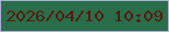 文字の大きさ：4、枠の色：acb0d7、背景の色：2a6d4b、文字の色：551b0d 無料ブログパーツのブログ時計