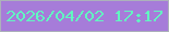 文字の大きさ：4、枠の色：acb1ba、背景の色：a67cd9、文字の色：62f6c1 無料ブログパーツのブログ時計