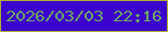 文字の大きさ：4、枠の色：acb229、背景の色：3c03cc、文字の色：6aa765 無料ブログパーツのブログ時計