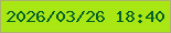 文字の大きさ：3、枠の色：acb26c、背景の色：a8e714、文字の色：056128 無料ブログパーツのブログ時計
