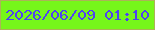 文字の大きさ：3、枠の色：acb357、背景の色：76f61a、文字の色：4f42f0 無料ブログパーツのブログ時計
