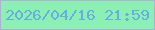 文字の大きさ：3、枠の色：acb3d0、背景の色：8cf0b5、文字の色：66ade4 無料ブログパーツのブログ時計