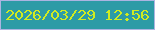 文字の大きさ：4、枠の色：acb4e1、背景の色：2d9ba6、文字の色：d1eb21 無料ブログパーツのブログ時計