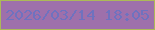文字の大きさ：1、枠の色：acb958、背景の色：9e70ab、文字の色：6f72bf 無料ブログパーツのブログ時計