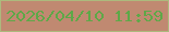 文字の大きさ：1、枠の色：acb97d、背景の色：c08971、文字の色：5ea848 無料ブログパーツのブログ時計
