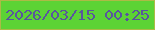 文字の大きさ：3、枠の色：acba46、背景の色：5cd335、文字の色：59559e 無料ブログパーツのブログ時計