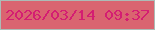 文字の大きさ：3、枠の色：acbbb6、背景の色：da6470、文字の色：d41e72 無料ブログパーツのブログ時計