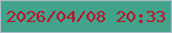 文字の大きさ：1、枠の色：acbbcb、背景の色：43a28a、文字の色：b8122b 無料ブログパーツのブログ時計