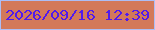 文字の大きさ：2、枠の色：acbef6、背景の色：d3795a、文字の色：511aed 無料ブログパーツのブログ時計