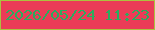 文字の大きさ：4、枠の色：acc23f、背景の色：eb3c57、文字の色：2aac5e 無料ブログパーツのブログ時計