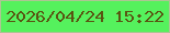 文字の大きさ：4、枠の色：acc593、背景の色：55f15d、文字の色：595512 無料ブログパーツのブログ時計