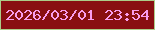 文字の大きさ：1、枠の色：accd88、背景の色：890f11、文字の色：f89ded 無料ブログパーツのブログ時計