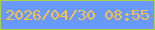 文字の大きさ：3、枠の色：acd245、背景の色：679afc、文字の色：fbc13f 無料ブログパーツのブログ時計