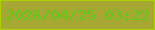 文字の大きさ：4、枠の色：acd301、背景の色：a7a734、文字の色：5fc918 無料ブログパーツのブログ時計