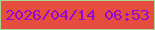 文字の大きさ：3、枠の色：acd594、背景の色：e74d3f、文字の色：910ad2 無料ブログパーツのブログ時計