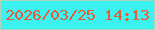 文字の大きさ：3、枠の色：acd5bc、背景の色：3cf2f0、文字の色：e65c34 無料ブログパーツのブログ時計