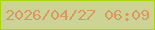 文字の大きさ：3、枠の色：acd702、背景の色：cbd395、文字の色：dc9662 無料ブログパーツのブログ時計